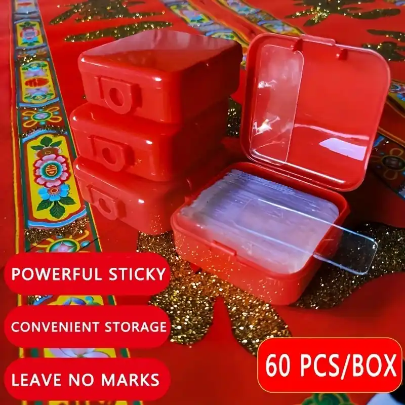 60pcs Reusable Waterproof Doublesided Tape Strong Adhesive Easy Removal