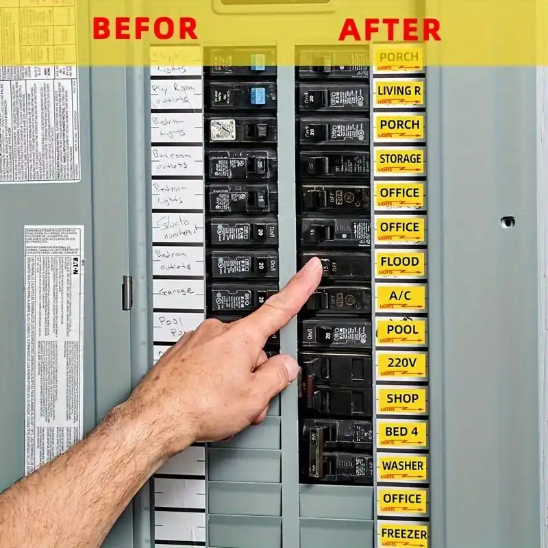 129piece Highvisibility Waterproof Circuit Breaker Label Set For Fuse Box Organization