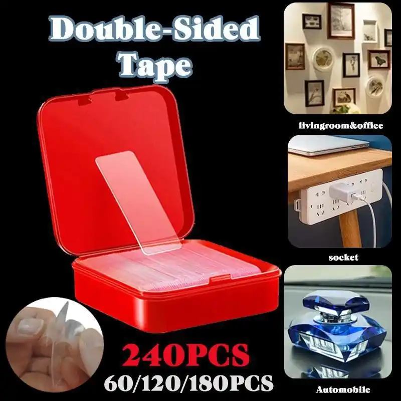 60pcs Ultrastrong Waterproof Doublesided Adhesive Pads For Diy Mounting