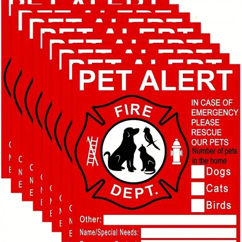4pcs Pet Safety Stickers Highvisibility Fire Rescue Alerts For Pets