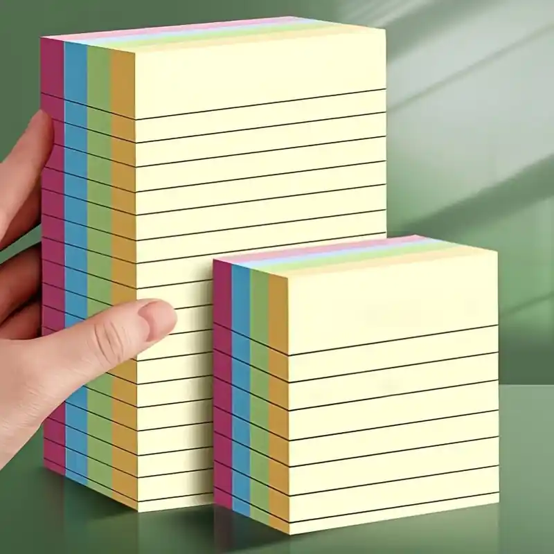 200pcs Vibrant Sticky Notes Reusable Memo Pads For Office School