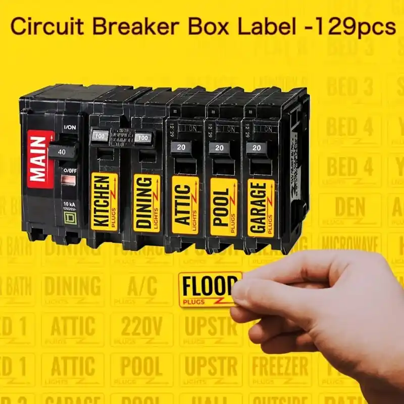 129 Durable Weatherproof Circuit Breaker Stickers Easyapply Safety Id Labels