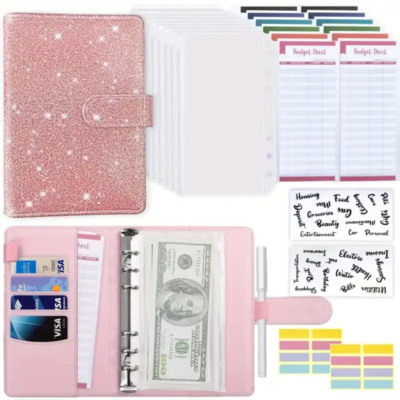Deluxe Budget Binder With Zipper Envelopes And Expense Sheets