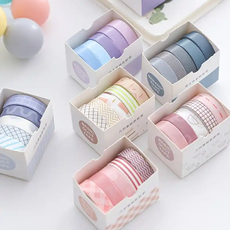 Colorful Washi Tape Set 5 Rolls For Diy Crafts Journaling