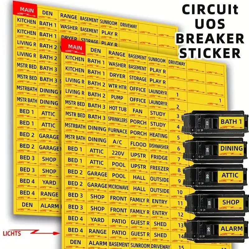 129pcs Circuit Breaker Label Stickers Fuse Box Identification Set