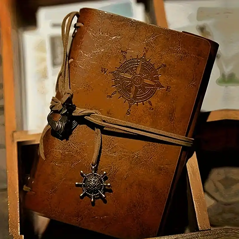 Vintage Pirate Spiral Diary Durable Lined Journal For Travelers Organized Notes