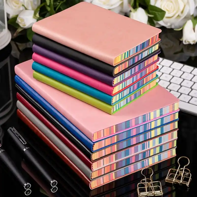 A5a6 Rainbow Border Notebook 100 Lined Pages For Students Office