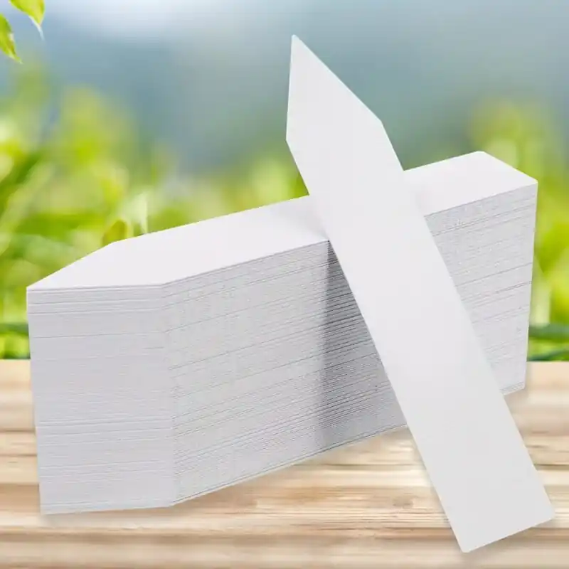 100 Waterproof White Plastic Plant Labels Durable Nursery Stakes