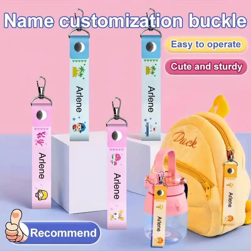 Personalized Pu Leather Name Badge Strap Durable Adjustable Id Tag