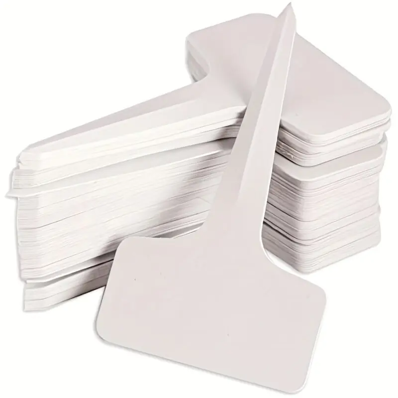 Weatherproof 50pack White Ttype Plastic Plant Tags Reusable Garden Labels
