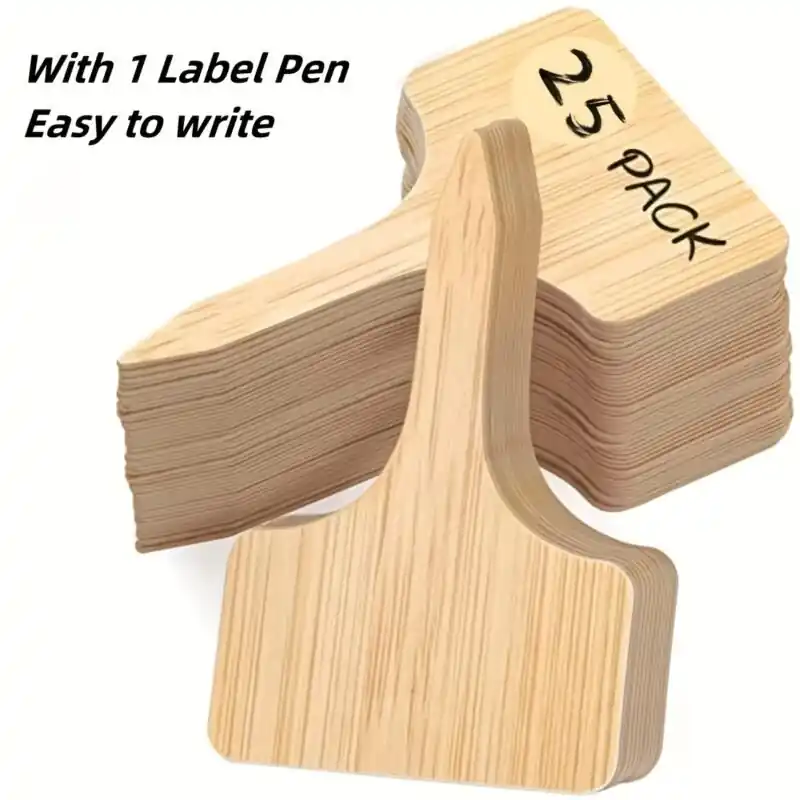 25pack Waterproof Ttype Plant Labels Durable Vibrant Garden Markers