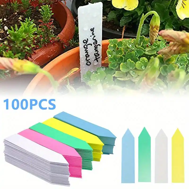 100pcs Reusable White Plastic Plant Labels Waterproof Garden Markers