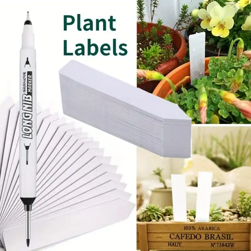 100pc Waterproof Plant Labels Dual Tip Marker Durable Weatherresistant