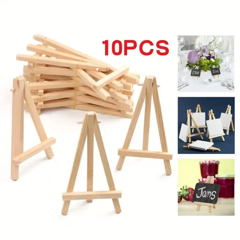 10pack Mini Wooden Easels Rustic Display Stand For Art Events