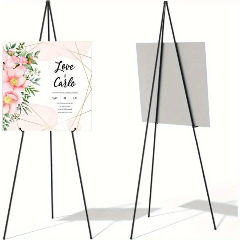Adjustable Black Metal Easel Stand Sturdy Tripod For Signs Art
