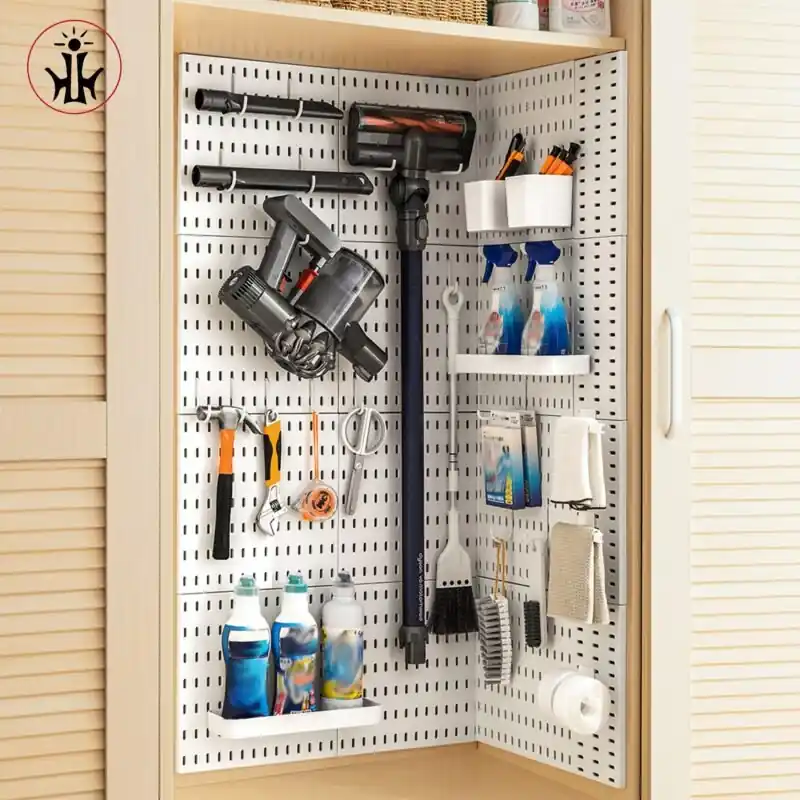 Nodrill Wallmounted Pegboard For Kitchen Bathroom Storage Solutions
