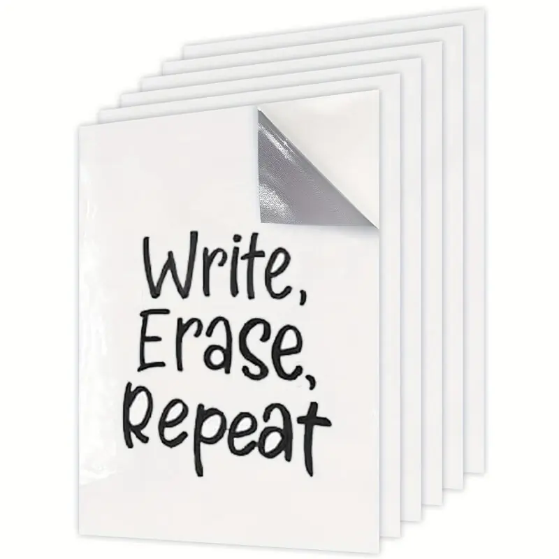6pack Ultradurable A4 Dry Erase Whiteboard Stickers Removable Pet Film