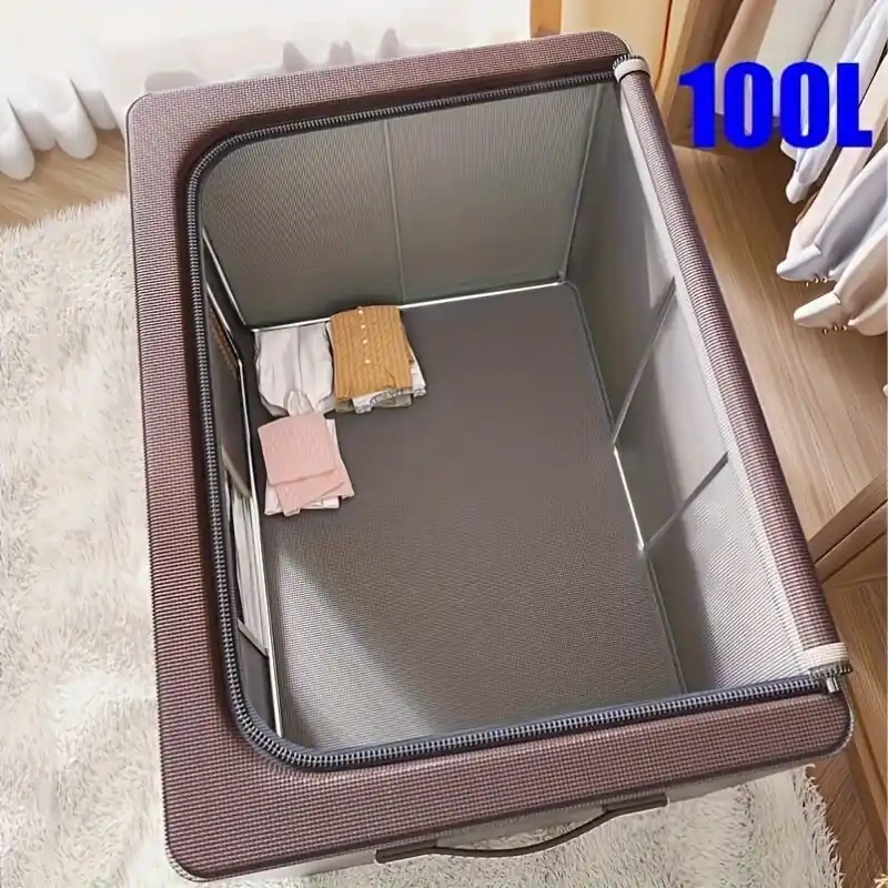 Large Capacity Foldable Clothes Storage Box Dustproof Organizer For Home Dorm
