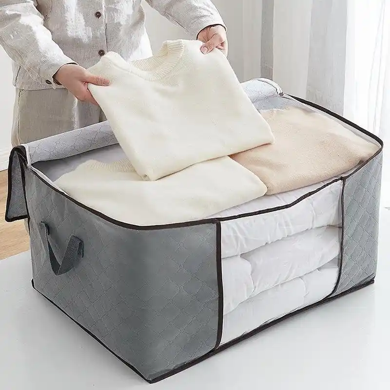 Extralarge Clothes Storage Bag With Reinforced Handles And Clear Window