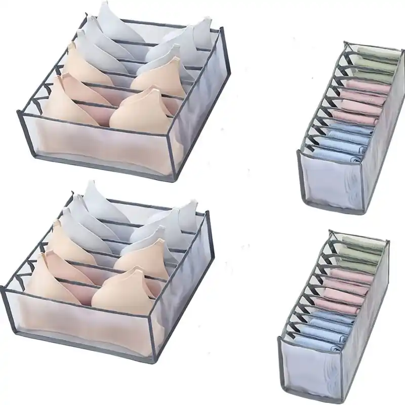 Foldable Underwear Drawer Organizer Box Closet Storage For Bras Jeans