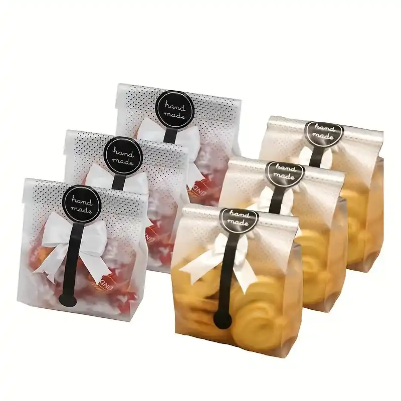Chic Black Polka Dot Frosted Plastic Gift Bags Selfadhesive 886×354
