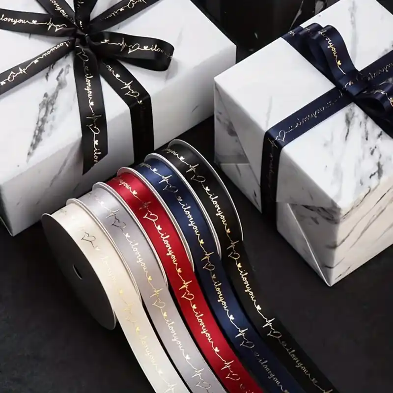 Chic Gold Letter Polyester Ribbon Perfect For Weddings Crafts Gifts