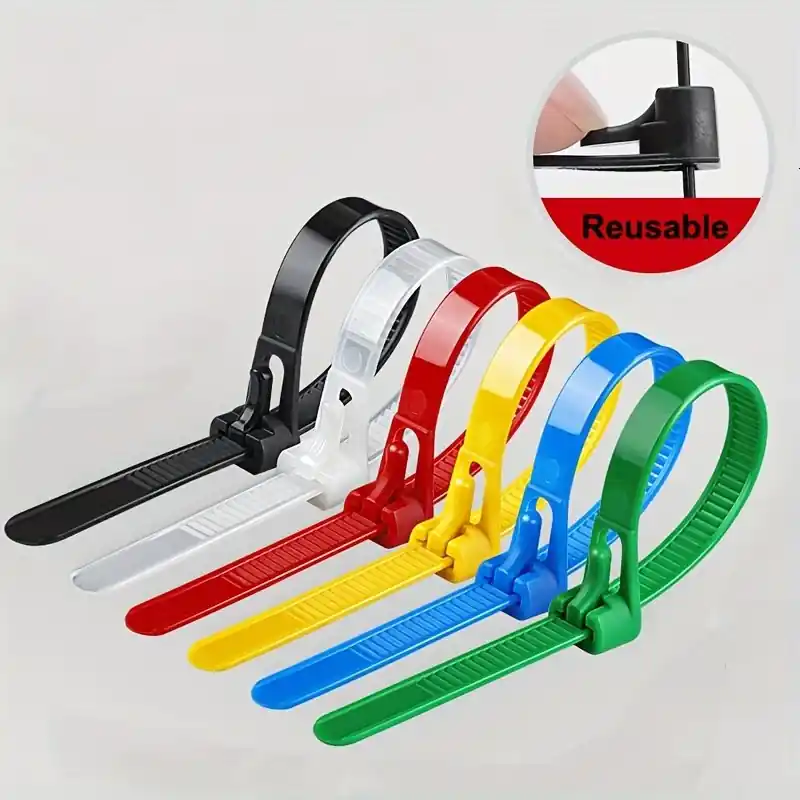 100pack Multicolor Nylon Cable Ties Durable Reusable Weatherproof Fasteners