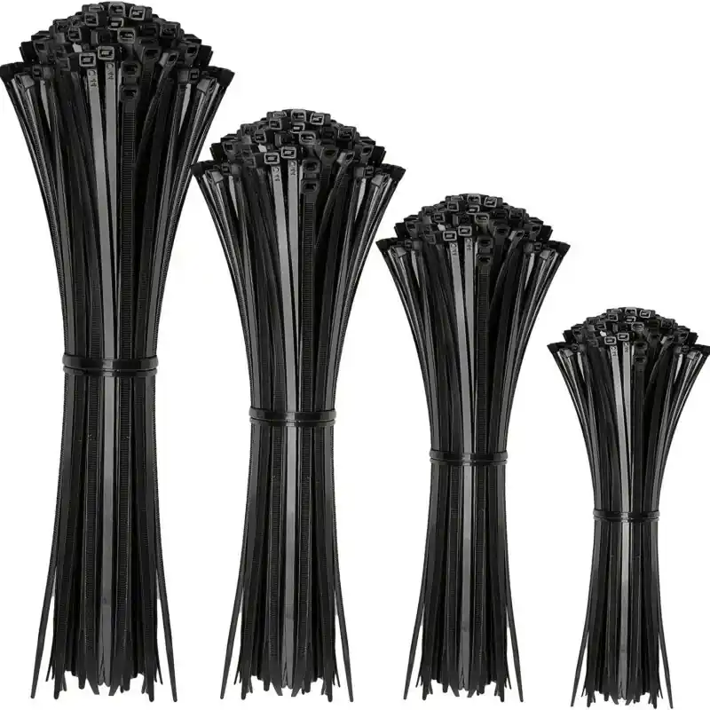 100pcs Black Plastic Zip Ties Multipurpose Cable Management For Home Office