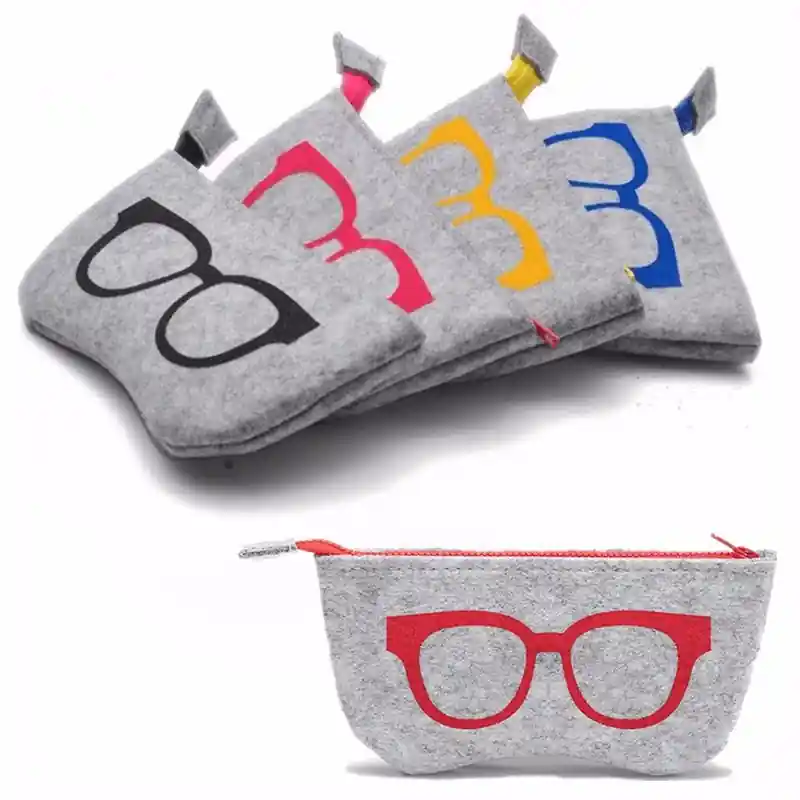 Stylish Unisex Wool Felt Glasses Bag Durable Eyewear Protection