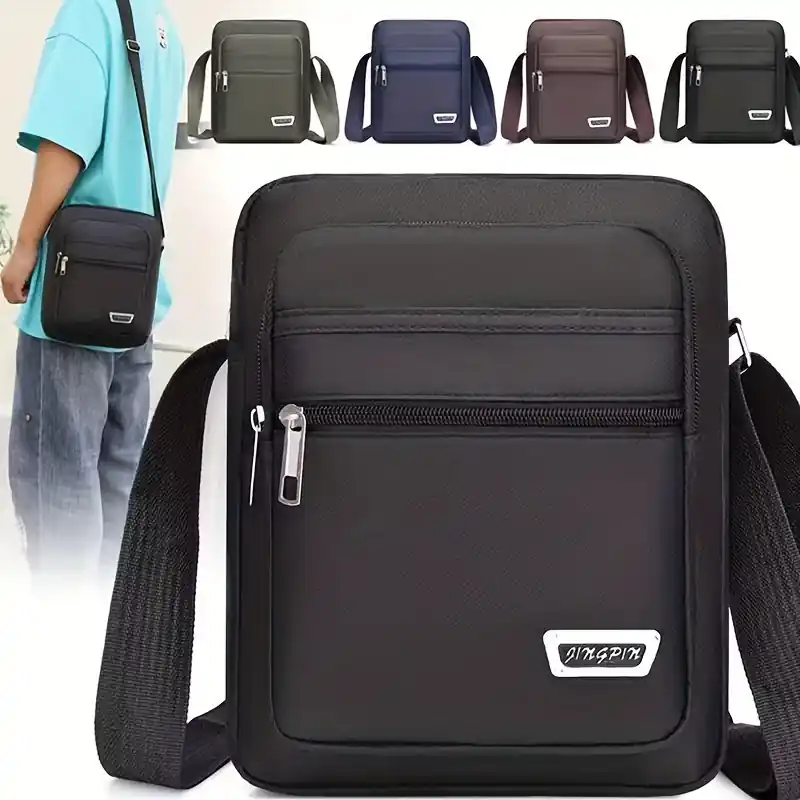 Mens Oxford Cloth Small Backpack Messenger Bag Casual Business Style