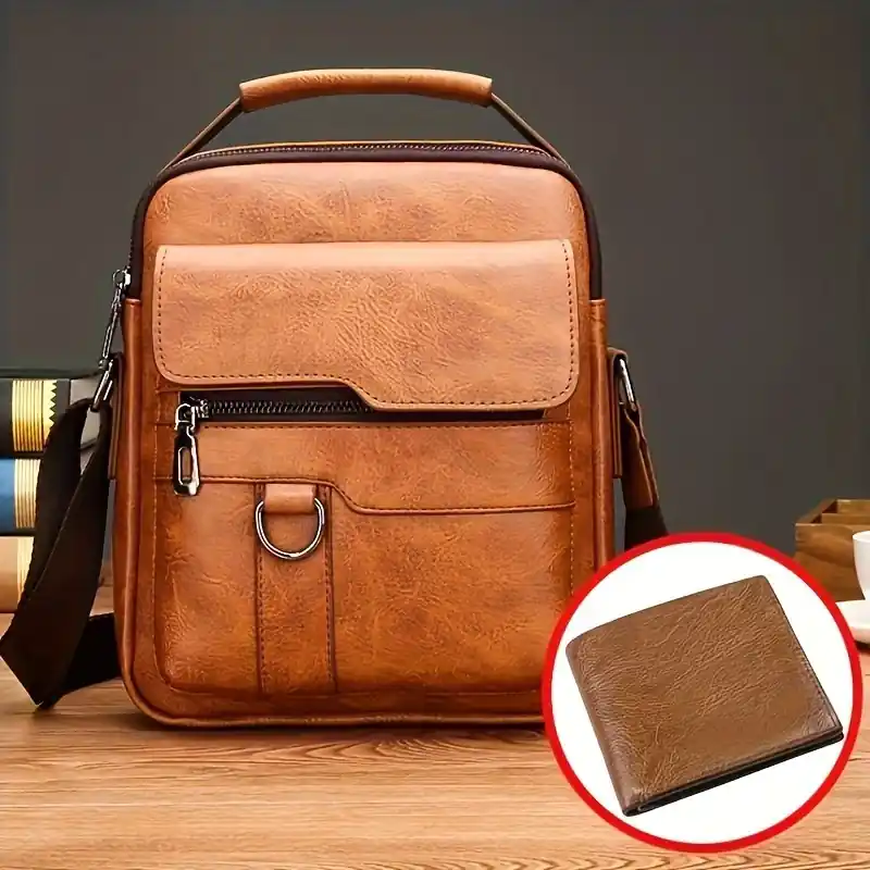 Mens Large Capacity Multicompartment Travel Shoulder Messenger Bag Lightweight