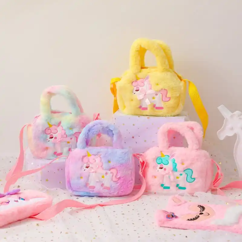 Kawaii Unicorn Plush Shoulder Bag Trendy Allmatch Shopping Satchel