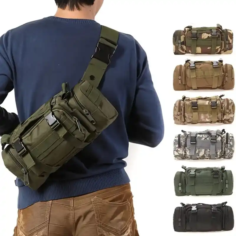 Waterresistant Nylon Crossbody Bag For Hiking Climbing Camping Adventures
