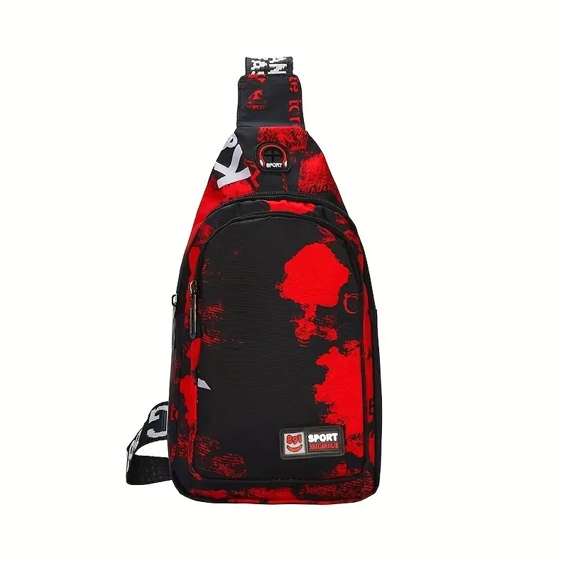 Mens Casual Multilayer Canvas Messenger Chest Bag Random Oxford Fabric