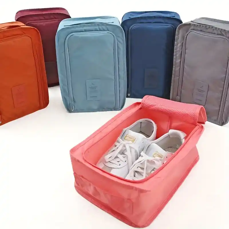 1pc Waterproof Portable Folding Shoe Storage Bag For Travel Beach