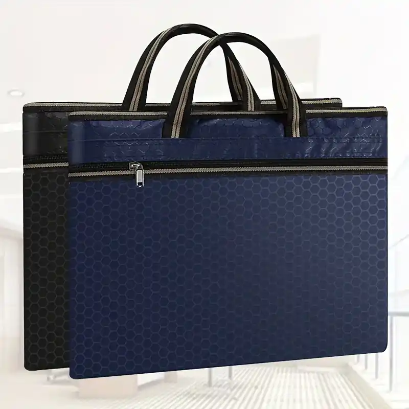Customizable Large Capacity Business Briefcase Portable Double Zipper Conference Ready