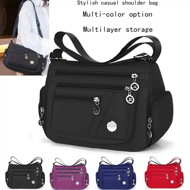 Womens Stylish Crossbody Multipocket Purse Lightweight Durable