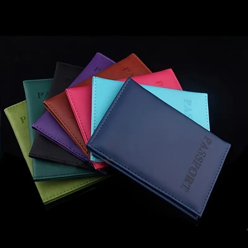 Stylish Secure Solid Color Wallet Card Holder For Passport Cards