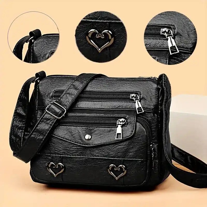 Soft Pu Leather Shoulder Bag Stylish Business Crossbody Briefcase