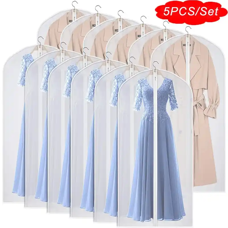 5piece Dustproof Garment Bags For Dresses Suits Coats