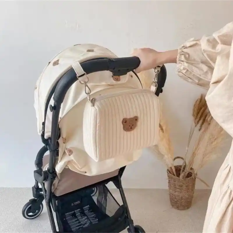Embroidered Cotton Diaper Bag Stroller Mommy Organizer Tote