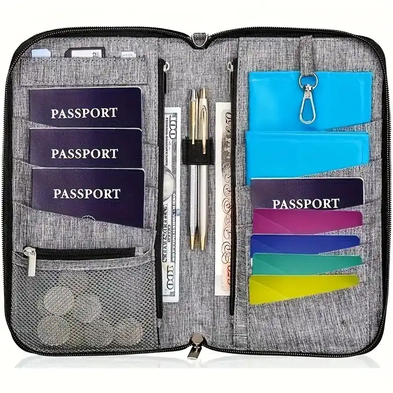 Large Waterproof Unisex Travel Shoulder Bag Multifunctional Passport Holder