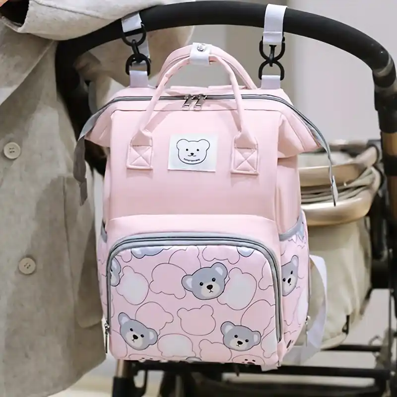 Waterproof Lightweight Large Capacity Moms Backpack With Cute Bear Design