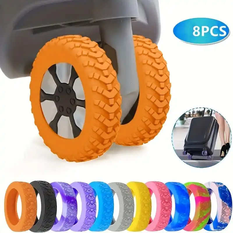 Universal Silicone Luggage Wheel Protectors 48pcs Travel Accessories Set