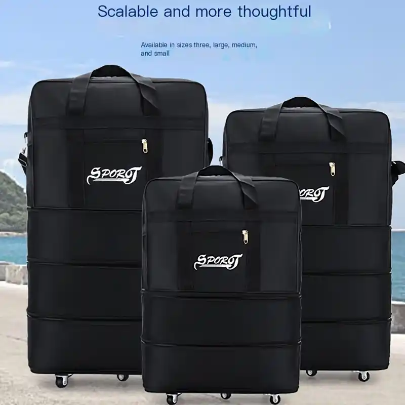 Expandable Extra Large Travel Duffle Bag Multilayer Weekender Luggage