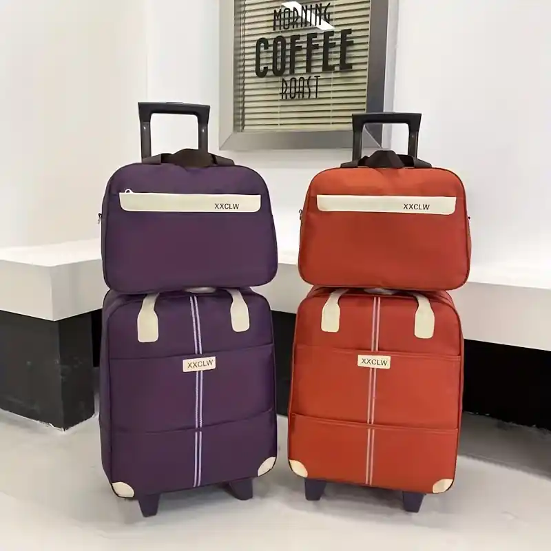 2pcs Large Capacity Waterproof Travel Trolley Luggage Set With Duffle Bag