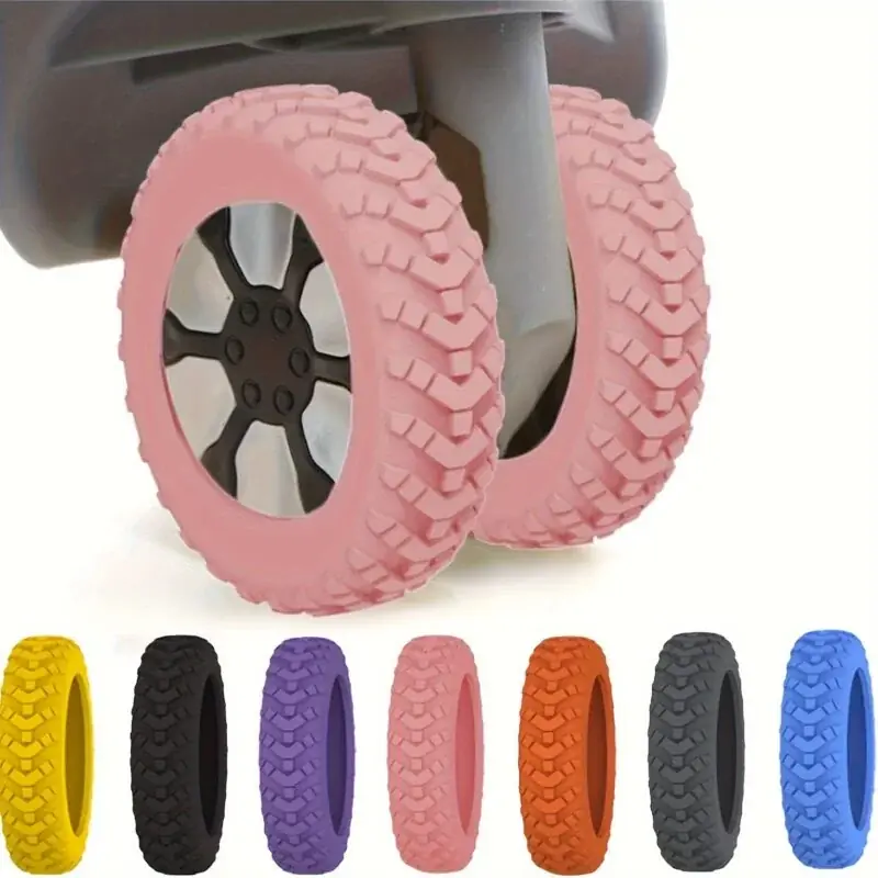 4 Pcs Silicone Luggage Case Wheels Covers Travel Suitcase Accessories