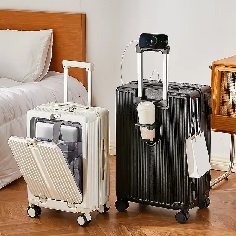 Spinner Suitcase Usb Charging Cup Holder Password Lock 2026in