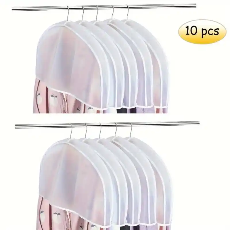10pcs Transparent Suit Shoulder Cover Bags Durable Clothes Storage Organizer