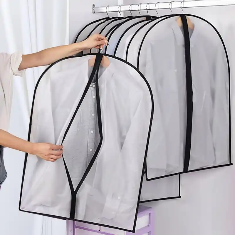 5pcs Breathable Peva Garment Bags Mothproof Wardrobe Clothes Organizer